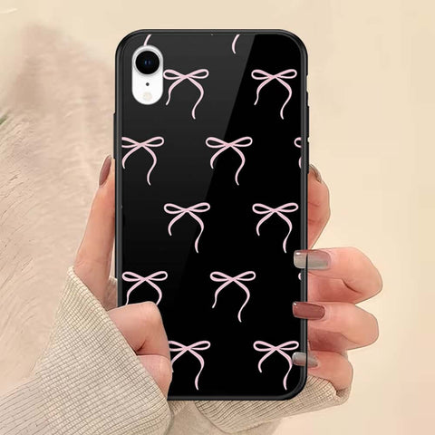 iPhone XR - ONation Bow Series - HQ Ultra Shine Premium Infinity Glass Soft Silicon Borders Case