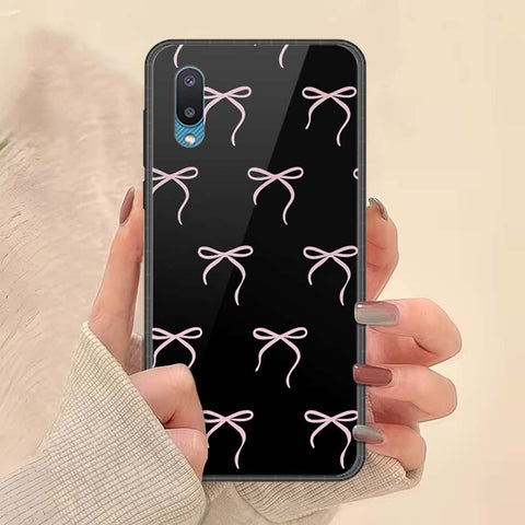 Samsung Galaxy A02 Cover - ONation Bow Series - HQ Ultra Shine Premium Infinity Glass Soft Silicon Borders Case