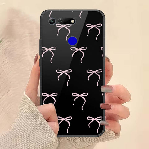 Huawei Honor View 20 Cover - ONation Bow Series - HQ Ultra Shine Premium Infinity Glass Soft Silicon Borders Case