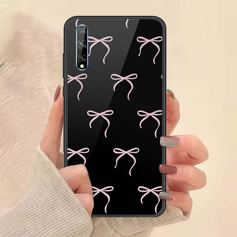 Huawei Y8p Cover - ONation Bow Series - HQ Ultra Shine Premium Infinity Glass Soft Silicon Borders Case