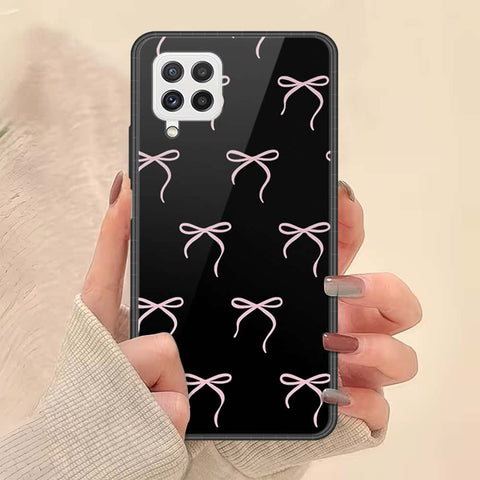 Samsung Galaxy A22 Cover - ONation Bow Series - HQ Ultra Shine Premium Infinity Glass Soft Silicon Borders Case