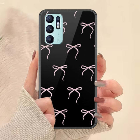 Oppo Reno 6 Cover - ONation Bow Series - HQ Ultra Shine Premium Infinity Glass Soft Silicon Borders Case