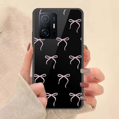 Xiaomi 11T Pro Cover - ONation Bow Series - HQ Ultra Shine Premium Infinity Glass Soft Silicon Borders Case