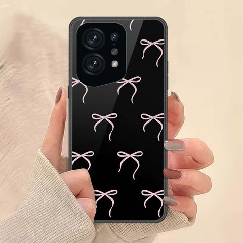 Oppo Find X5 Cover - ONation Bow Series - HQ Ultra Shine Premium Infinity Glass Soft Silicon Borders Case