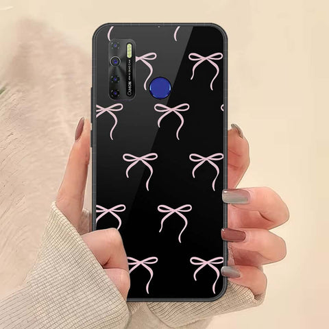 Tecno Camon 15 Cover - ONation Bow Series - HQ Ultra Shine Premium Infinity Glass Soft Silicon Borders Case