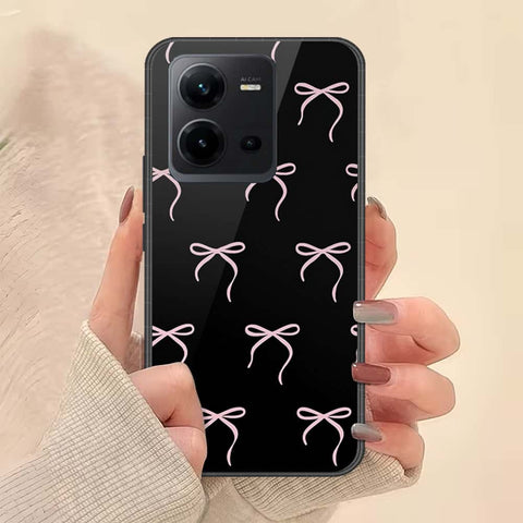 Vivo V25e Cover - ONation Bow Series - HQ Ultra Shine Premium Infinity Glass Soft Silicon Borders Case