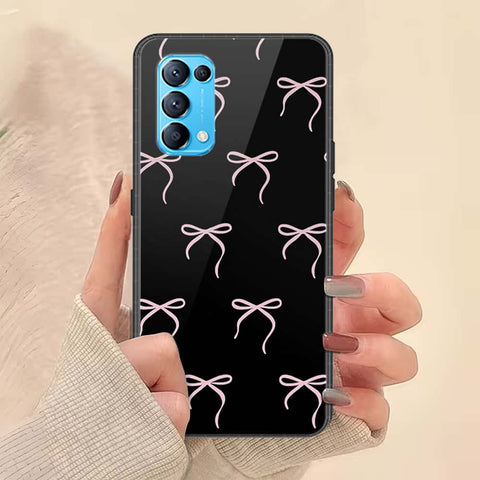 Oppo Reno 5 4G Cover - ONation Bow Series - HQ Ultra Shine Premium Infinity Glass Soft Silicon Borders Case