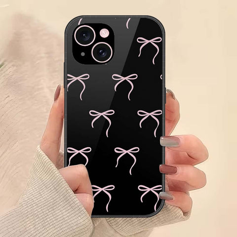 iPhone 15 Plus Cover - ONation Bow Series - HQ Ultra Shine Premium Infinity Glass Soft Silicon Borders Case