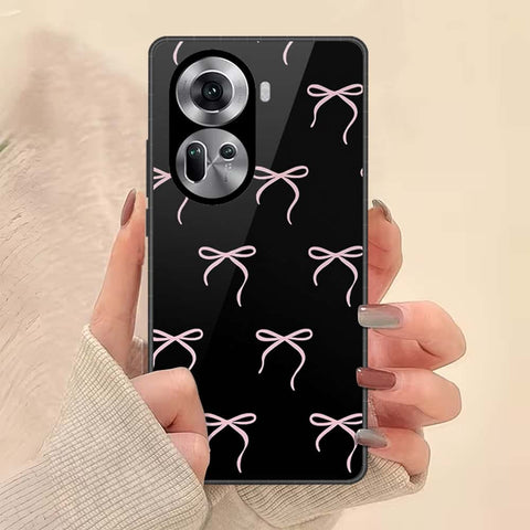 Oppo Reno 11 5G Cover - ONation Bow Series - HQ Ultra Shine Premium Infinity Glass Soft Silicon Borders Case