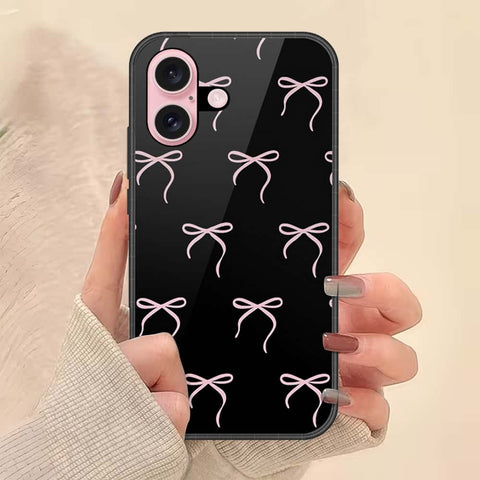 iPhone 16 - ONation Bow Series - HQ Ultra Shine Premium Infinity Glass Soft Silicon Borders Case