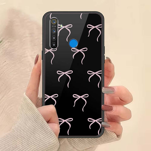 Realme 5 Cover - ONation Bow Series - HQ Ultra Shine Premium Infinity Glass Soft Silicon Borders Case