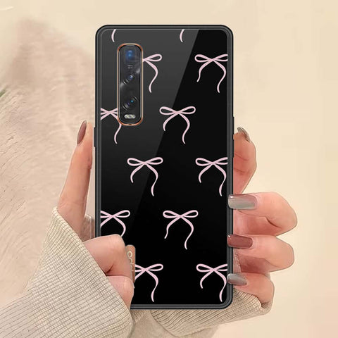 Oppo Find X2 Pro Cover - ONation Bow Series - HQ Ultra Shine Premium Infinity Glass Soft Silicon Borders Case