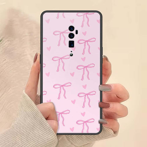 Oppo Reno 10x Zoom Cover - ONation Bow Series - HQ Ultra Shine Premium Infinity Glass Soft Silicon Borders Case