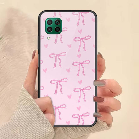 Huawei Nova 6 SE Cover - ONation Bow Series - HQ Ultra Shine Premium Infinity Glass Soft Silicon Borders Case