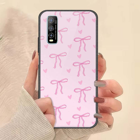 Vivo Y70s Cover - ONation Bow Series - HQ Ultra Shine Premium Infinity Glass Soft Silicon Borders Case