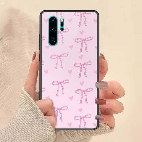 Huawei P30 Pro Cover - ONation Bow Series - HQ Ultra Shine Premium Infinity Glass Soft Silicon Borders Case