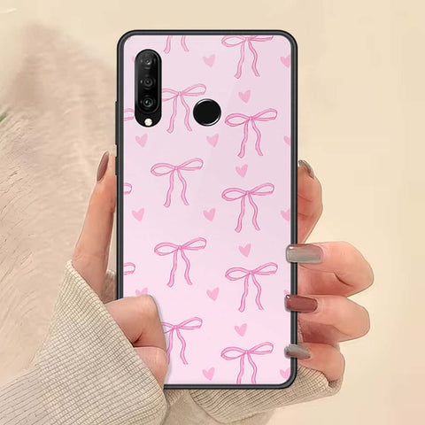 Huawei Nova 4e Cover - ONation Bow Series - HQ Ultra Shine Premium Infinity Glass Soft Silicon Borders Case