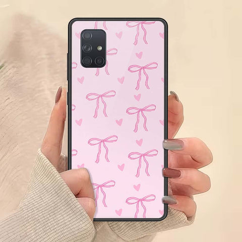 Samsung Galaxy A71 Cover - ONation Bow Series - HQ Ultra Shine Premium Infinity Glass Soft Silicon Borders Case