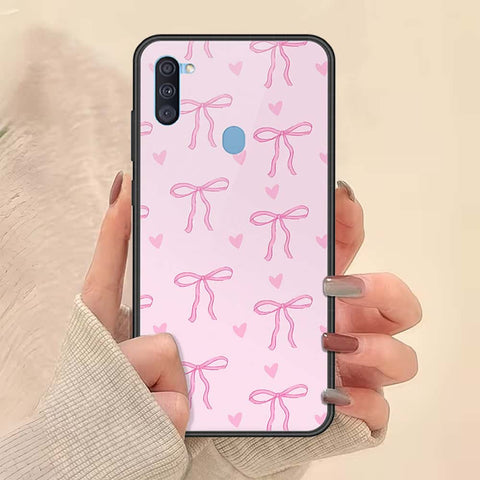 Samsung Galaxy M11 Cover - ONation Bow Series - HQ Ultra Shine Premium Infinity Glass Soft Silicon Borders Case