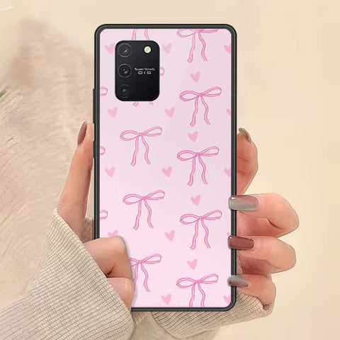 Samsung Galaxy A91 Cover - ONation Bow Series - HQ Ultra Shine Premium Infinity Glass Soft Silicon Borders Case