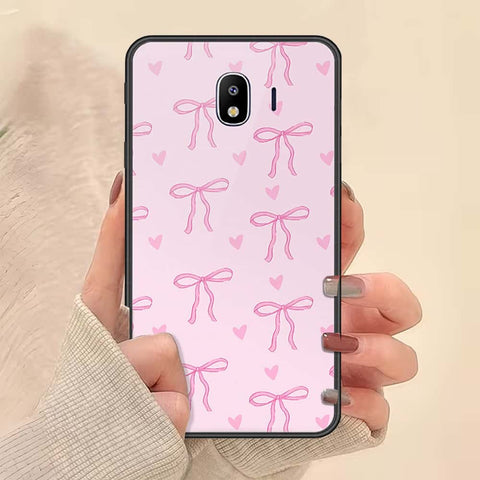 Samsung Galaxy J4 2018 Cover - ONation Bow Series - HQ Ultra Shine Premium Infinity Glass Soft Silicon Borders Case