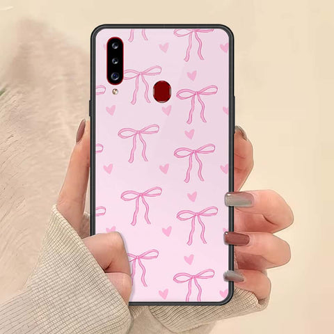 Samsung Galaxy A20s Cover - ONation Bow Series - HQ Ultra Shine Premium Infinity Glass Soft Silicon Borders Case