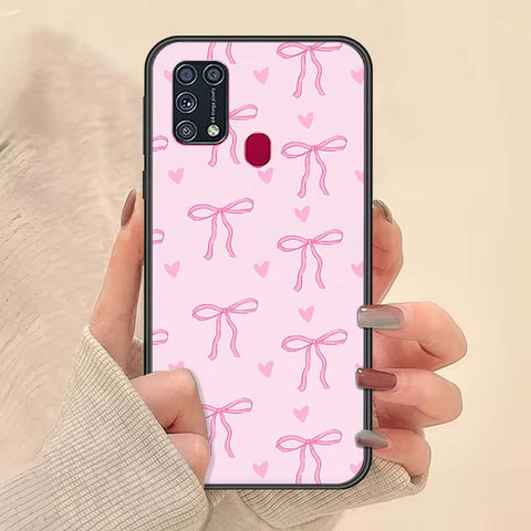 Samsung Galaxy M31 Cover - ONation Bow Series - HQ Ultra Shine Premium Infinity Glass Soft Silicon Borders Case
