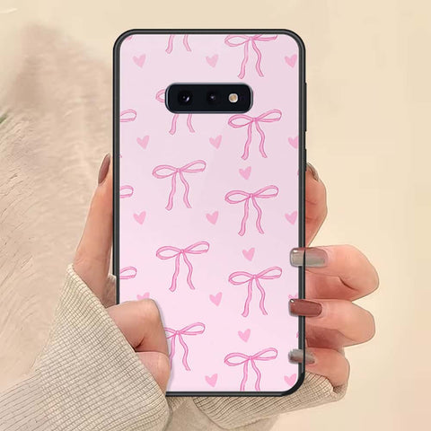 Samsung Galaxy S10e Cover - ONation Bow Series - HQ Ultra Shine Premium Infinity Glass Soft Silicon Borders Case