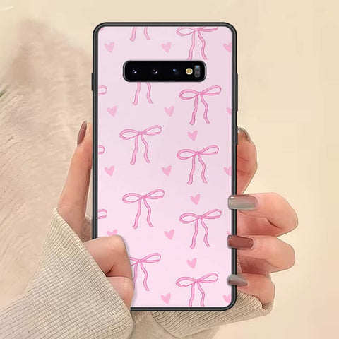 Samsung Galaxy S10 Plus Cover - ONation Bow Series - HQ Ultra Shine Premium Infinity Glass Soft Silicon Borders Case
