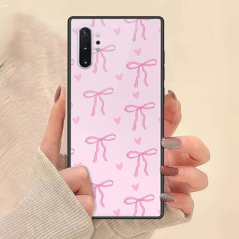 Samsung Galaxy Note 10 Plus Cover - ONation Bow Series - HQ Ultra Shine Premium Infinity Glass Soft Silicon Borders Case