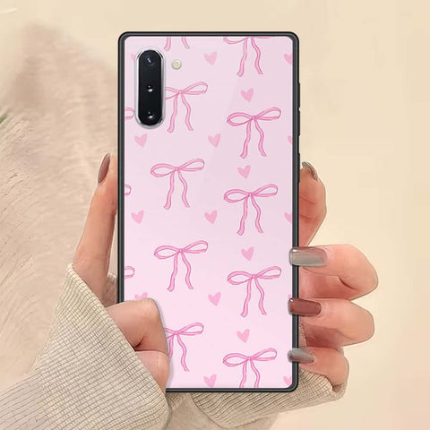 Samsung Galaxy Note 10 Cover - ONation Bow Series - HQ Ultra Shine Premium Infinity Glass Soft Silicon Borders Case