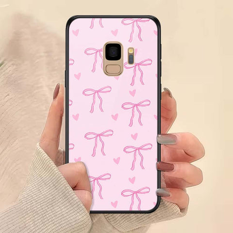 Samsung Galaxy S9 Cover - ONation Bow Series - HQ Ultra Shine Premium Infinity Glass Soft Silicon Borders Case