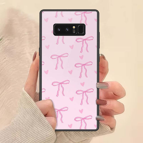 Samsung Galaxy Note 8 Cover - ONation Bow Series - HQ Ultra Shine Premium Infinity Glass Soft Silicon Borders Case