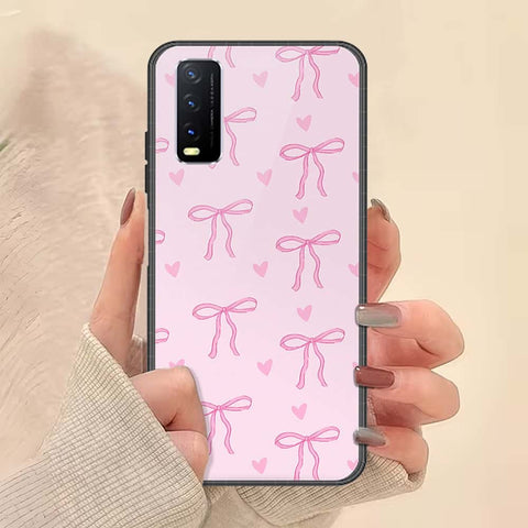 Vivo Y12s Cover - ONation Bow Series - HQ Ultra Shine Premium Infinity Glass Soft Silicon Borders Case