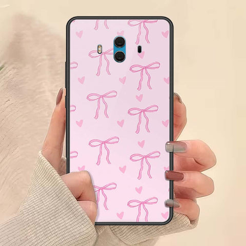 Huawei Mate 10 Cover - ONation Bow Series - HQ Ultra Shine Premium Infinity Glass Soft Silicon Borders Case