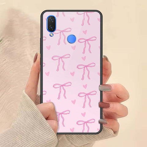 Huawei P Smart Plus Cover - ONation Bow Series - HQ Ultra Shine Premium Infinity Glass Soft Silicon Borders Case