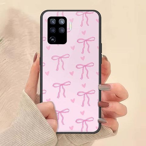 Oppo F19 Pro Cover - ONation Bow Series - HQ Ultra Shine Premium Infinity Glass Soft Silicon Borders Case