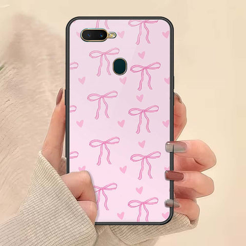 Oppo A7 Cover - ONation Bow Series - HQ Ultra Shine Premium Infinity Glass Soft Silicon Borders Case