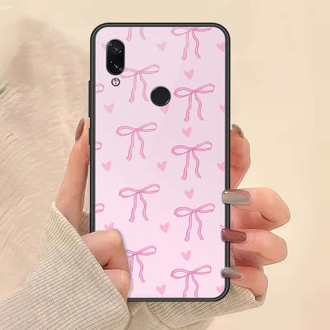 Xiaomi Redmi Note 7 Cover - ONation Bow Series - HQ Ultra Shine Premium Infinity Glass Soft Silicon Borders Case