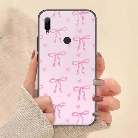 Huawei Y6 2019 / Y6 Prime 2019 Cover - ONation Bow Series - HQ Ultra Shine Premium Infinity Glass Soft Silicon Borders Case
