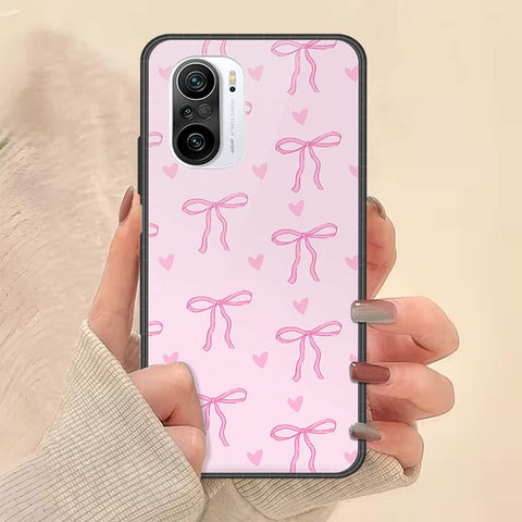 Xiaomi Redmi K40 Cover - ONation Bow Series - HQ Ultra Shine Premium Infinity Glass Soft Silicon Borders Case