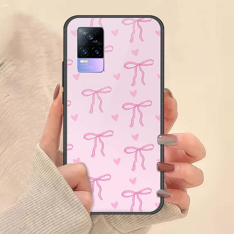 Vivo V21e Cover - ONation Bow Series - HQ Ultra Shine Premium Infinity Glass Soft Silicon Borders Case