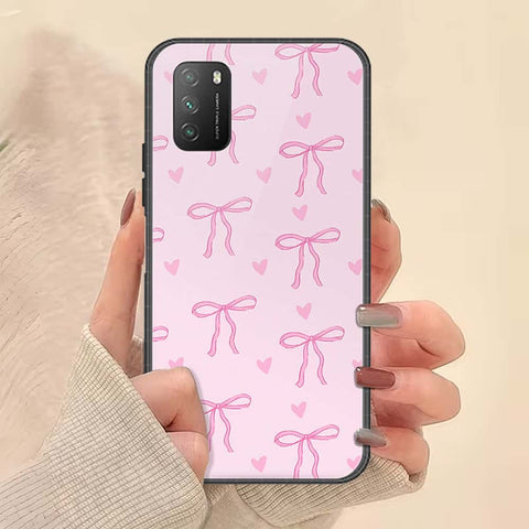 Xiaomi Poco M3 Cover - ONation Bow Series - HQ Ultra Shine Premium Infinity Glass Soft Silicon Borders Case