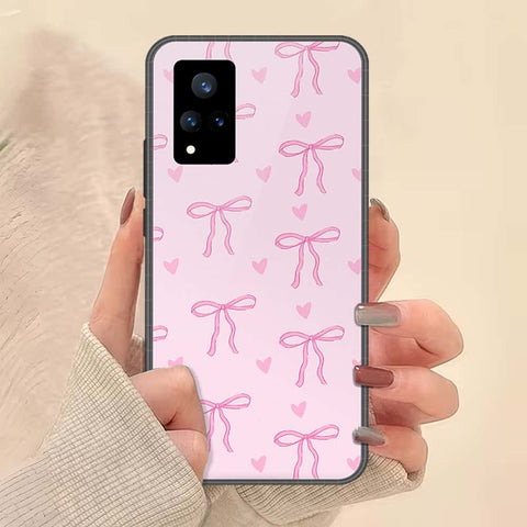 Vivo V21 5G Cover - ONation Bow Series - HQ Ultra Shine Premium Infinity Glass Soft Silicon Borders Case