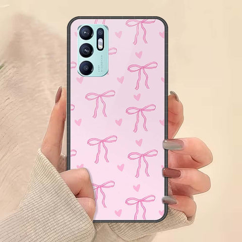 Oppo Reno 6 Cover - ONation Bow Series - HQ Ultra Shine Premium Infinity Glass Soft Silicon Borders Case