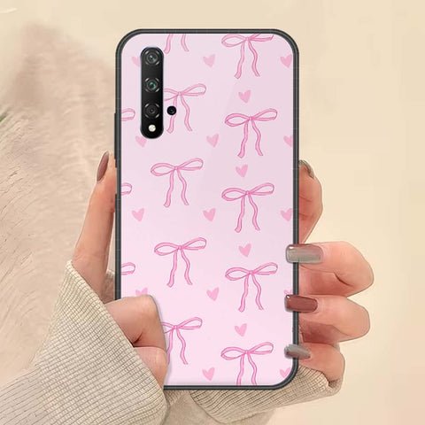 Honor 20 Cover - ONation Bow Series - HQ Ultra Shine Premium Infinity Glass Soft Silicon Borders Case