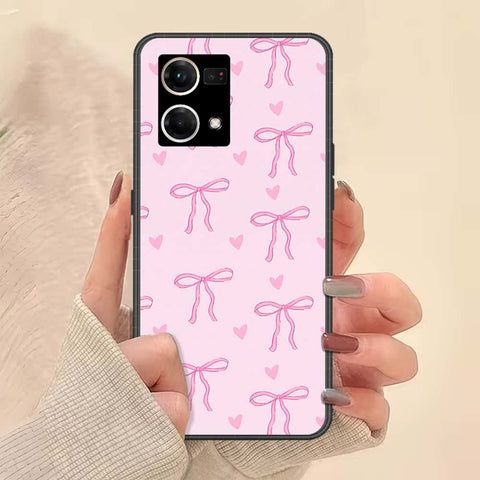 Oppo Reno 7 4G Cover - ONation Bow Series - HQ Ultra Shine Premium Infinity Glass Soft Silicon Borders Case