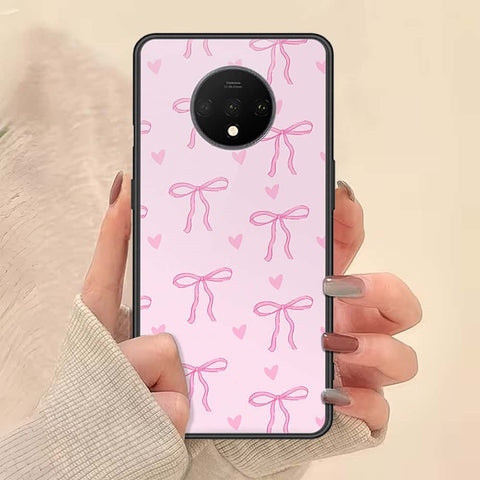 OnePlus 7T Cover - ONation Bow Series - HQ Ultra Shine Premium Infinity Glass Soft Silicon Borders Case