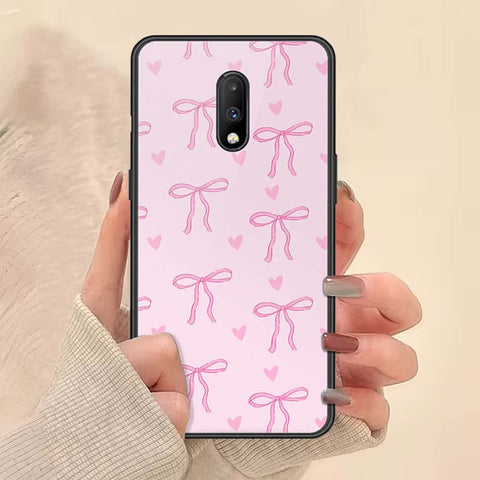 OnePlus 7 Cover - ONation Bow Series - HQ Ultra Shine Premium Infinity Glass Soft Silicon Borders Case