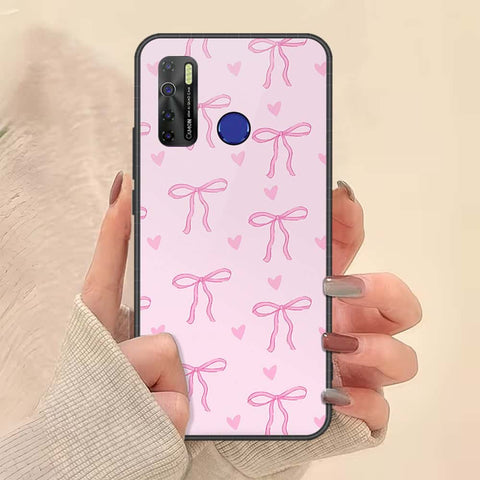 Tecno Camon 15 Cover - ONation Bow Series - HQ Ultra Shine Premium Infinity Glass Soft Silicon Borders Case